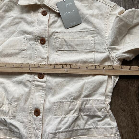 Everlane The Cinchable Chore Jacket Women's S Bone Inner Drawstring Pockets - Picture 8 of 11